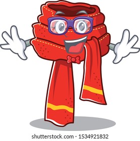 Geek scarf mascot isolated in the cartoon
