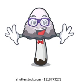 Geek shaggy mane mushroom character cartoon