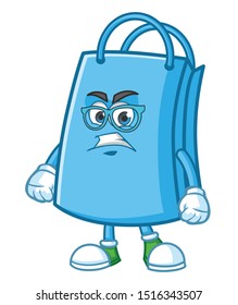 geek shopping bag cartoon character a mascot design