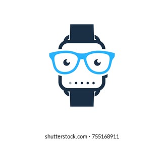 Geek Smart Watch Icon Logo Design Element