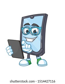 geek smartphone mascot character vector design