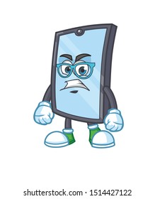 geek smartphone mascot character vector design