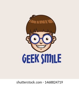 Geek smile logo template for business or personal