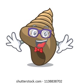 Geek spiral shell character cartoon