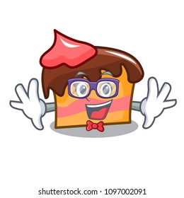 Geek sponge cake character cartoon