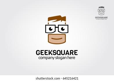 Geek Square Vector Logo Illustration. This logo template is excellent logo template highly suitable for online business, blog, media, software company or anything related to computer and digital.