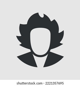 Geek or student or young scientist. Vector icon