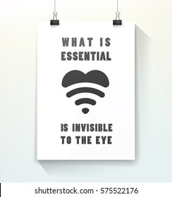 Geek Style Black  Valentines Day  A4 Size  Layout Template for Your Quote