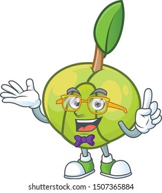 Geek sweet elephant apple cartoon with mascot