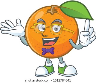 Geek sweet orange cartoon mascot for juice
