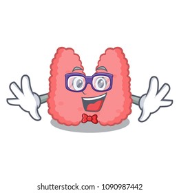 Geek thyroid character cartoon style