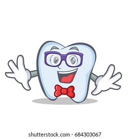 Geek tooth character cartoon style