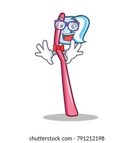 Geek toothbrush character cartoon style