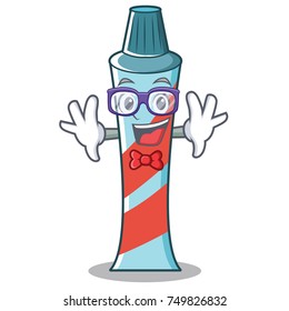 Geek toothpaste character cartoon style