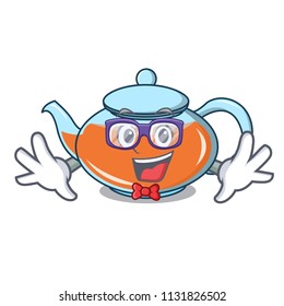 Geek transparent teapot character cartoon