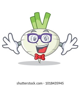 Geek turnip character cartoon style