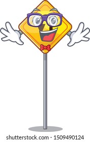 Geek u turn sign shaped the cartoon