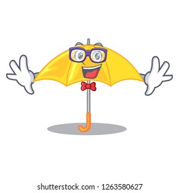 Geek umbrella yellow in a shape cartoon