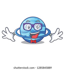 Geek uranius planet is isolated on mascot