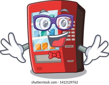 Geek vending machine isolated with the mascot