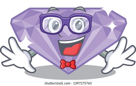 Geek violet diamond isolated with the character