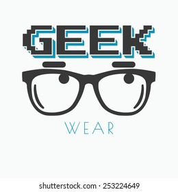 Geek wearing glasses typography t-shirt graphic design