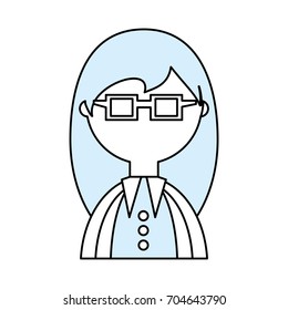 Geek woman cartoon