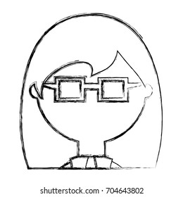 Geek woman cartoon