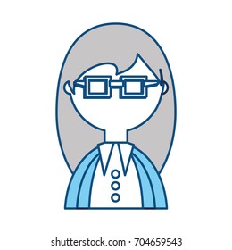 Geek woman cartoon