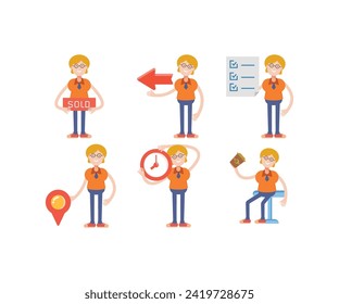 geek woman characters in various poses set vector illustration