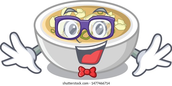 Geek wonton soup isolated in the character