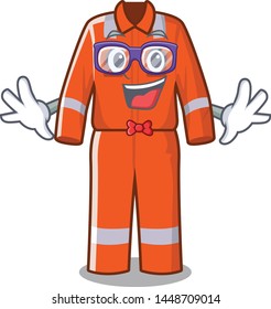Geek working overalls isolated in the mascot