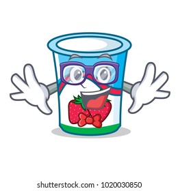 Geek yogurt character cartoon style
