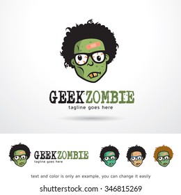 Geek Zombie Logo Template Design Vector