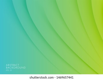 Geen to blue gradient curves and waves abstract background, modern one hint backdrop