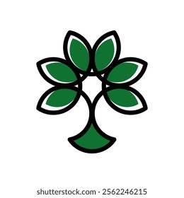 Geen tree with leaves logo symbol