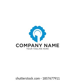 geer and number 8 found in the middle of the vecktor logo icon