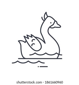 Geese icon, linear isolated illustration, thin line vector, web design sign, outline concept symbol with editable stroke on white background.