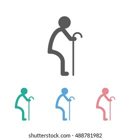 geezer, elderly people icon