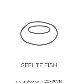 Gefilte Fish linear icon. Modern outline Gefilte Fish logo concept on white background from Religion-2 collection. Suitable for use on web apps, mobile apps and print media.