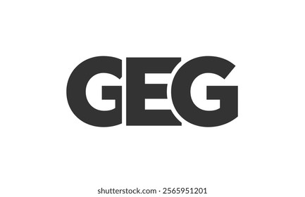 GEG logo design template with strong and modern bold text. Initial based vector logotype featuring simple and minimal typography. Trendy company identity ideal for businesses brand presence.