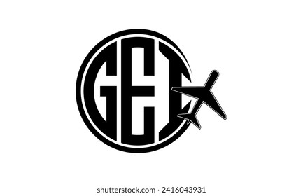 GIEG carta inicial gira y vehículo de diseño de círculo de la agencia de viajes. hajj Umrah agencia, abstract, agencia de turismo, guía turística, emiratos, aerolíneas, vuelo en avión, negocios, monograma, marca, empresa