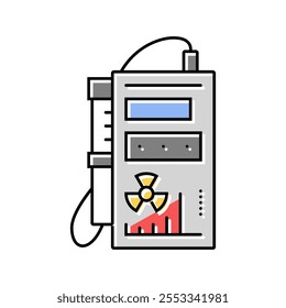 Geiger Counter nuclear energy color icon Vector. Geiger Counter nuclear energy sign. ilustración de símbolo aislado