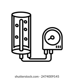 Geiger Counter Outline Icon, Vector illustration