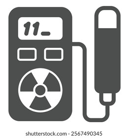 Geiger counter tool solid icon, atomic energy concept. Vector graphics. Device to measure radioactivity sign on white background, glyph style icon for mobile or web design