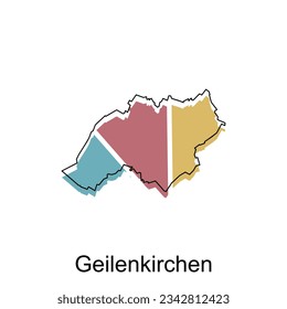 Geilenkirchen City of Germany map vector illustration, vector template with outline graphic sketch style isolated on white background