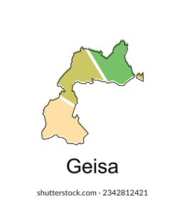 Geisa City of Germany map vector illustration, vector template with outline graphic sketch style isolated on white background