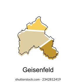 Geisenfeld City of Germany map vector illustration, vector template with outline graphic sketch style isolated on white background