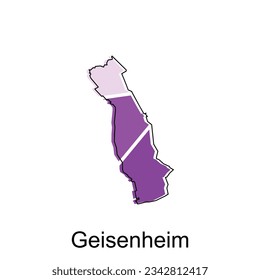 Geisenheim City of Germany map vector illustration, vector template with outline graphic sketch style isolated on white background
