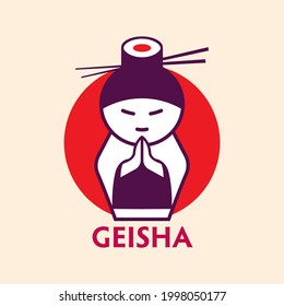 Geisha brings sushi and rolls